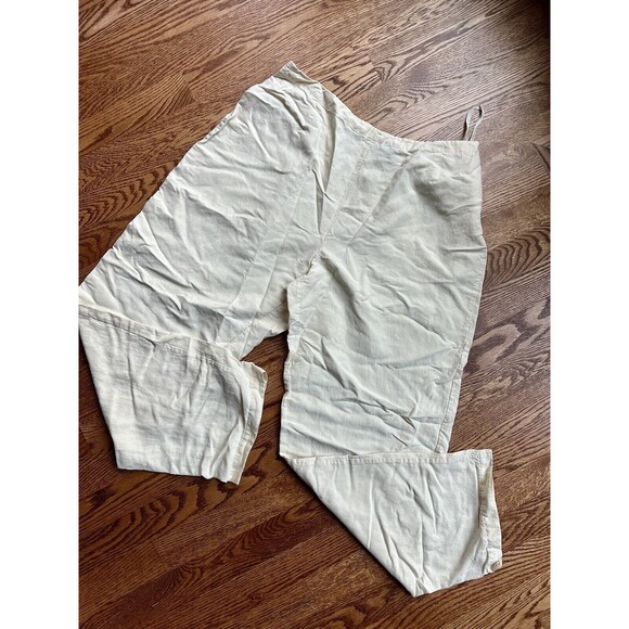 Valerie Stevens Pants Soft Yellow High Rise Silk & Linen Elastic Waist Sz Small - Picture 1 of 6
